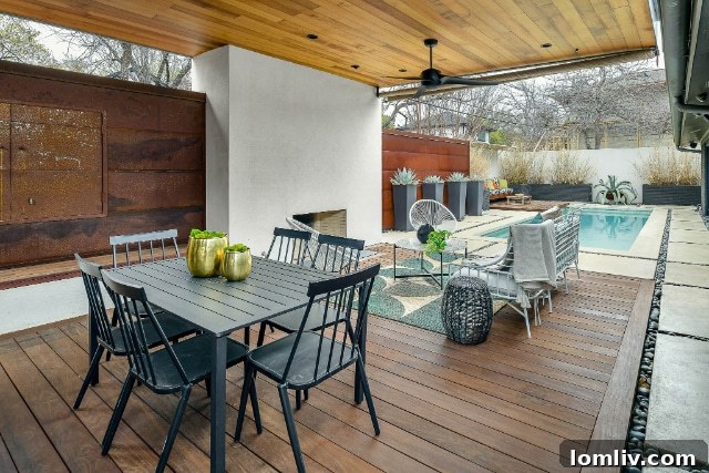 Rusted Metal Walls in Outdoor Living Space