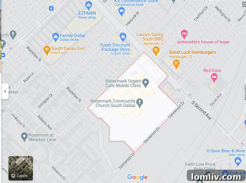Map showing the location of the proposed development in South Dallas