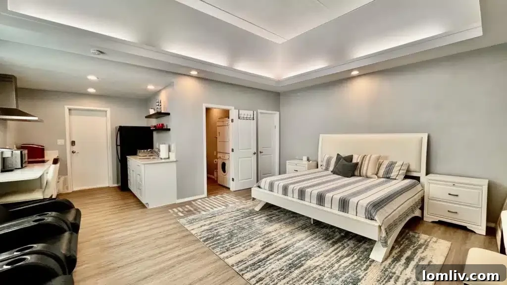 Spacious walkout basement studio with kitchenette