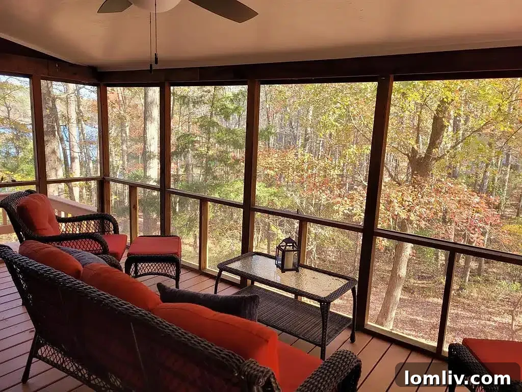 Comfortable bedroom with natural wood accents, perfect for a Winnsboro lake retreat