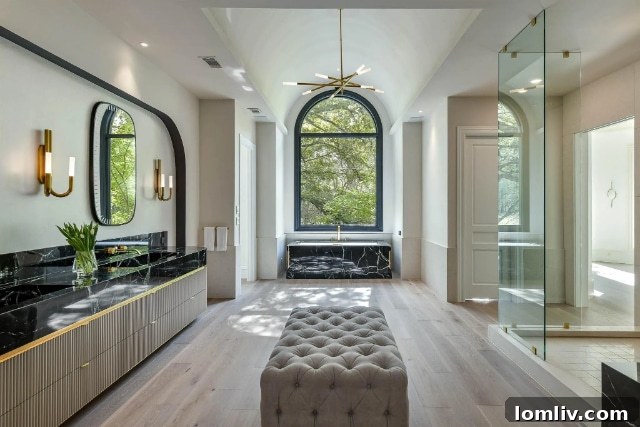Elegant back patio overlooking a private woodland