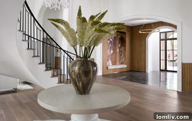 Transformed living room in a former show house with elegant decor