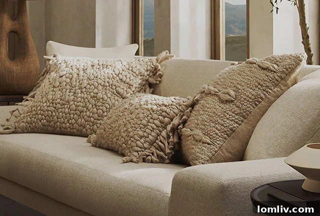 Texture is a key component of the BR Home collection, featuring various luxurious fabrics and weaves.