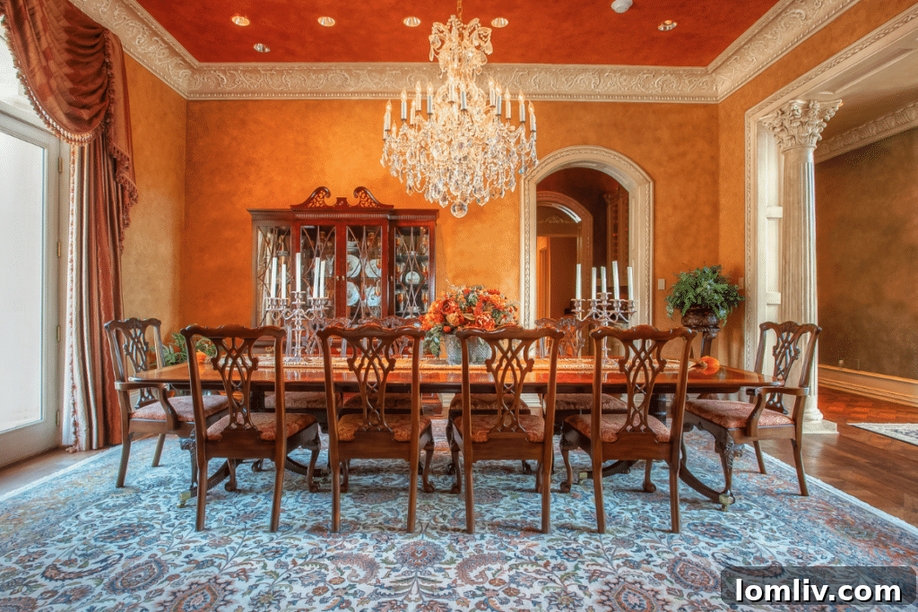 Elegant dining room in the luxury estate.