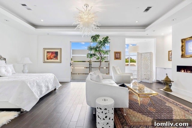 Modern light fixture illuminating a stylish interior space, complementing the home's contemporary design.