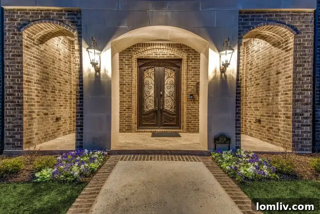 Welcoming Entryway with Curved Doorways