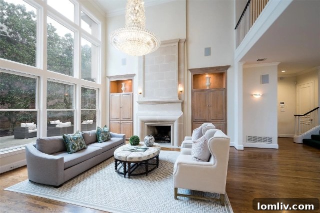 Spacious Living Area with Large Windows in Luxury Home
