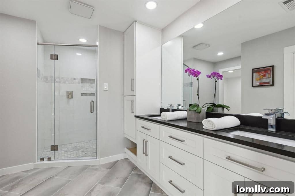Bright primary bedroom with direct access to a private outdoor deck
