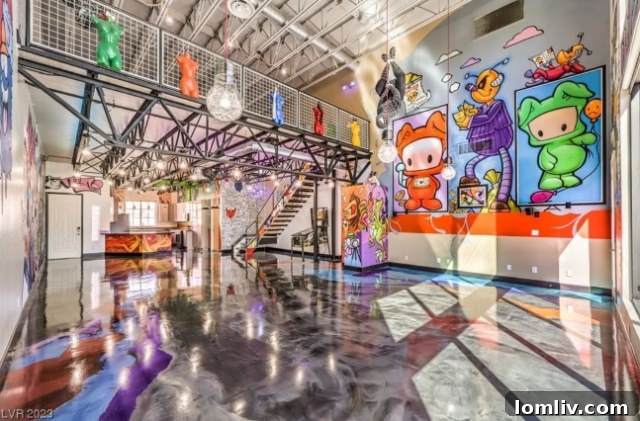 Vibrant graffiti art in a Las Vegas home