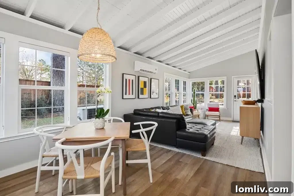 Cozy Dining and Lounge Area Connected to Kitchen