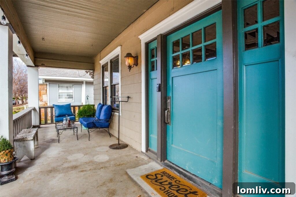 Fairmount Craftsman Home - Front Porch and Bold Blue Doors