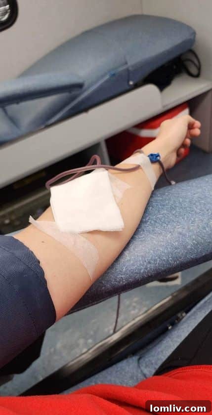 Donating blood with Carter BloodCare