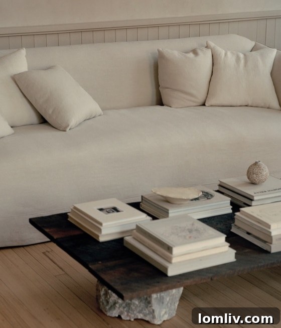 An interior shot from 'Arranging Things,' showcasing a beautifully composed vignette of objects on a surface, highlighting texture and form.