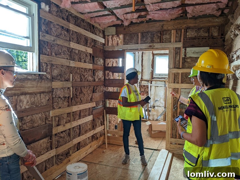 Nikki Christmas, Facilities and Capital Projects manager, giving a tour of the rehabilitated Juanita Craft House