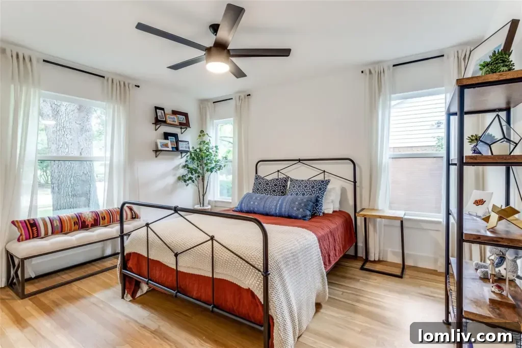 Well-appointed secondary bedroom with natural light