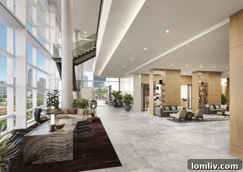 The 11th-floor atrium at JW Marriott Dallas Arts District Hotel