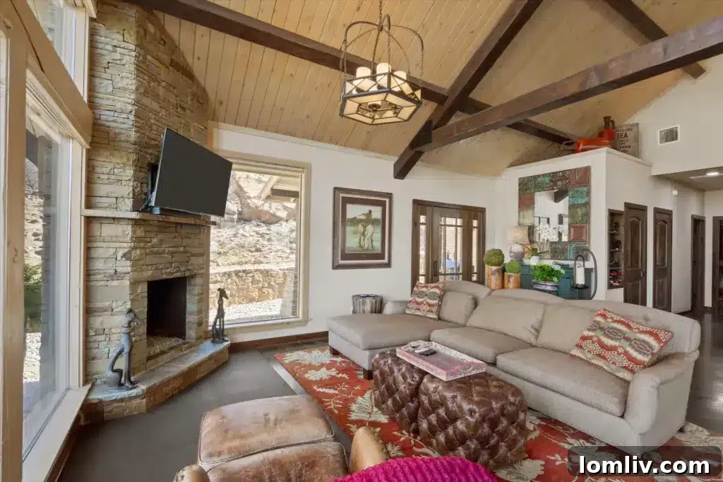 Another perspective of the spacious living area, highlighting the architectural details and natural light.