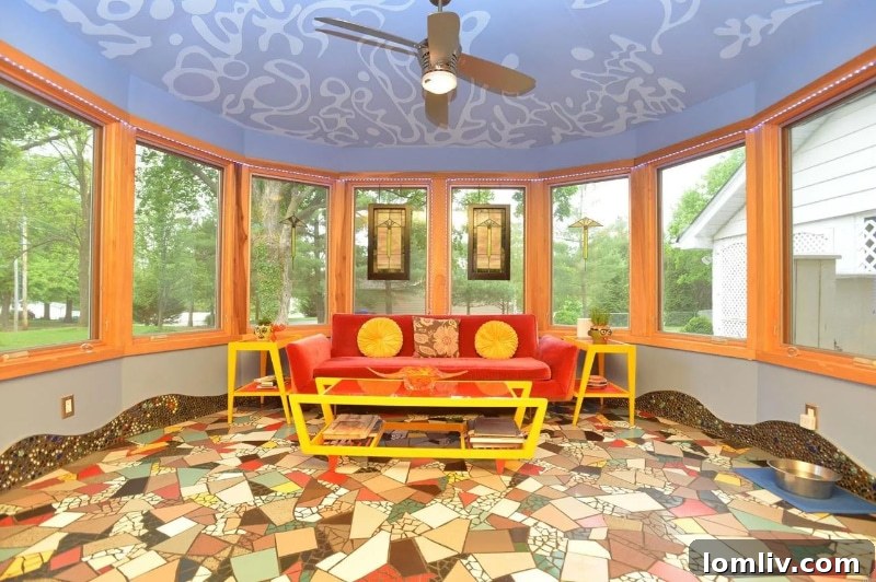 words, missouri, funhouse, chaotic tile patterns