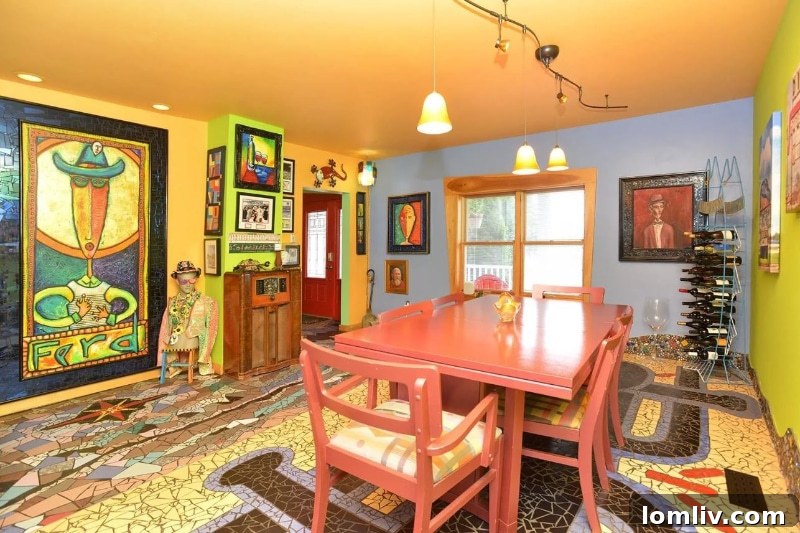 words, missouri, funhouse, quirky dining room elements