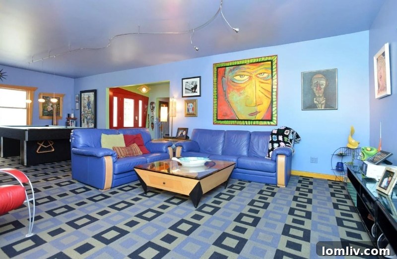 words, missouri, funhouse, 80s inspired family room