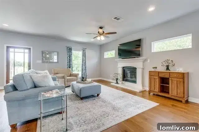 Elegant hardwood floors gracing the interior of a charming McKinney home.