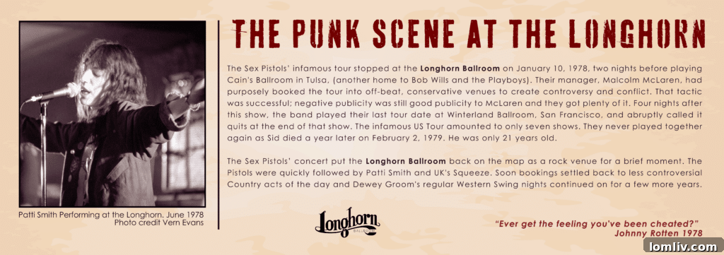 Rare photo from the Sex Pistols 1978 concert at Longhorn Ballroom