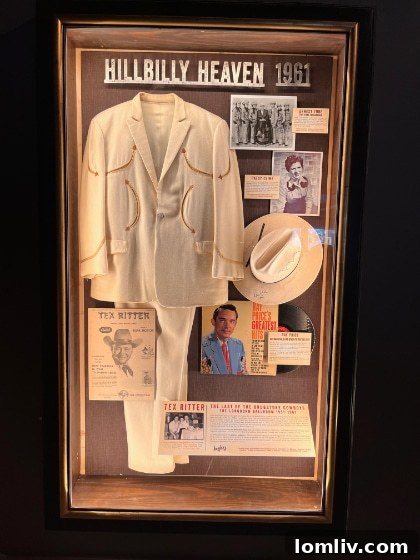 Historic stage costumes on display at the Longhorn Ballroom