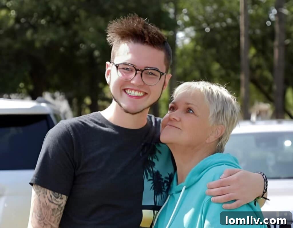 Hayden Hall with his Nana, illustrating his close family bonds.