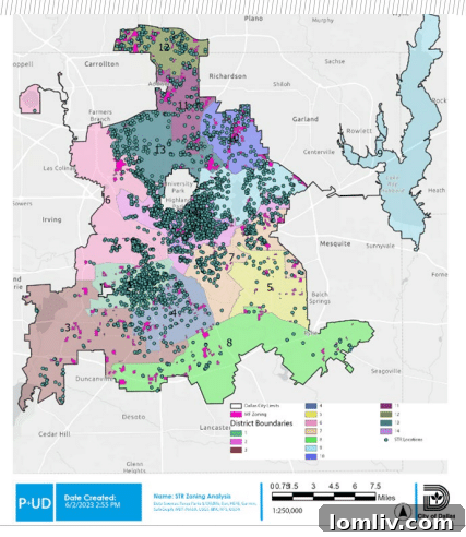 Identified Short-Term Rentals in Dallas Map