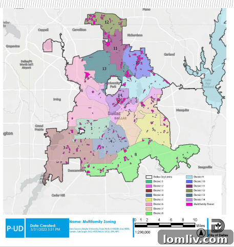 Dallas Multi-Family Zoning Districts Map