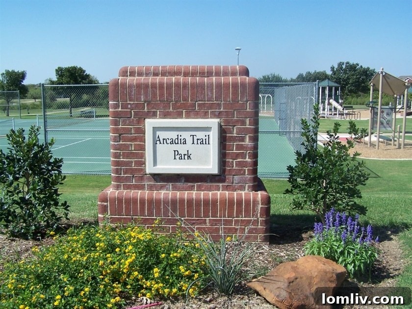 Arcadia Trail Park sign and natural scenery