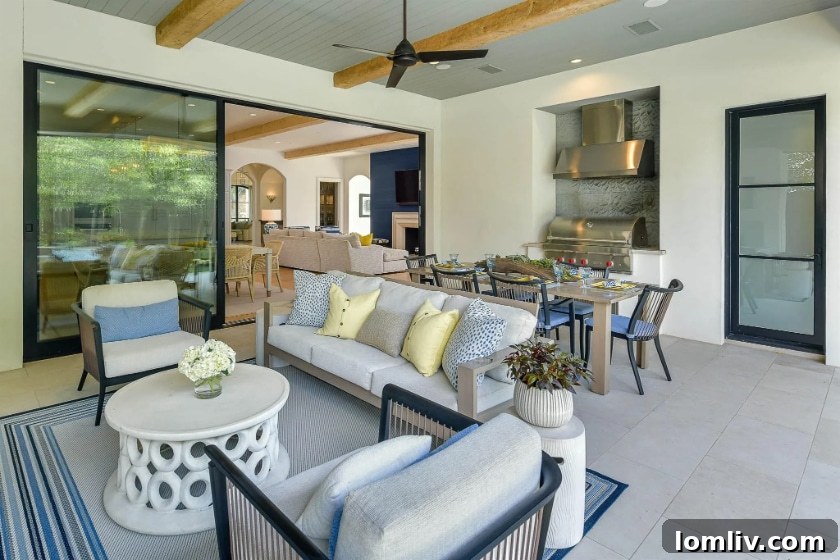 Traci Connell Redefines Luxury in This Modern Mediterranean 23 Inviting Modern Mediterranean outdoor living space by the pool