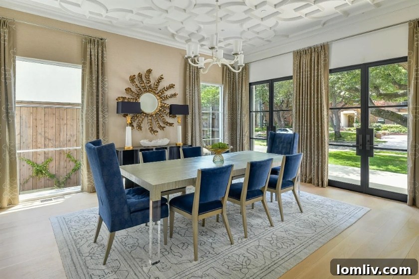 Traci Connell Redefines Luxury in This Modern Mediterranean 6 Modern Mediterranean dining area with sophisticated lighting