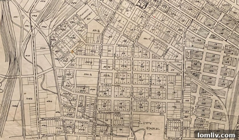The Cedars and city park area in 1921.