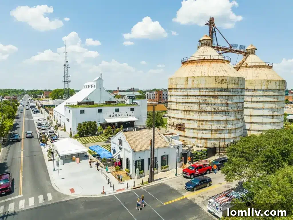 Waco's revitalized downtown skyline from the Brazos River