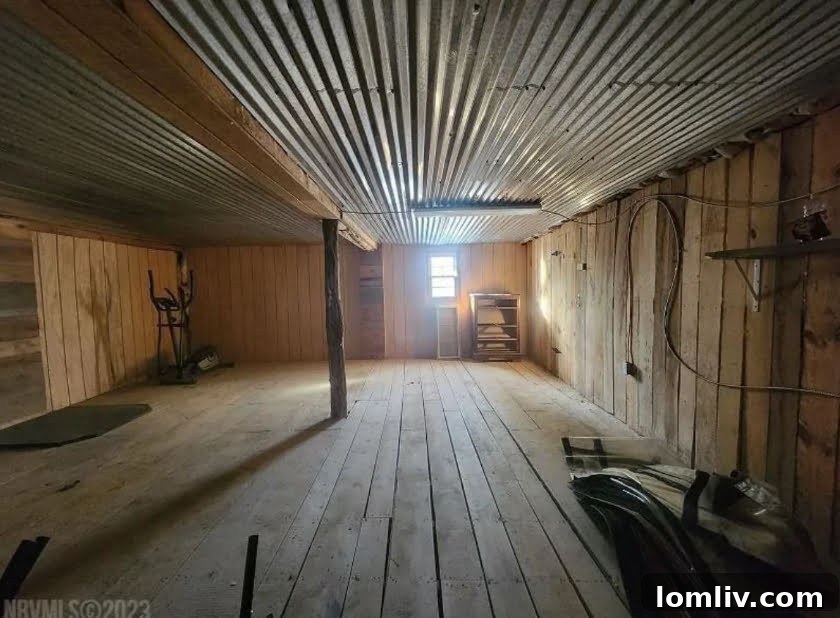 Barn interior with unique ceiling design