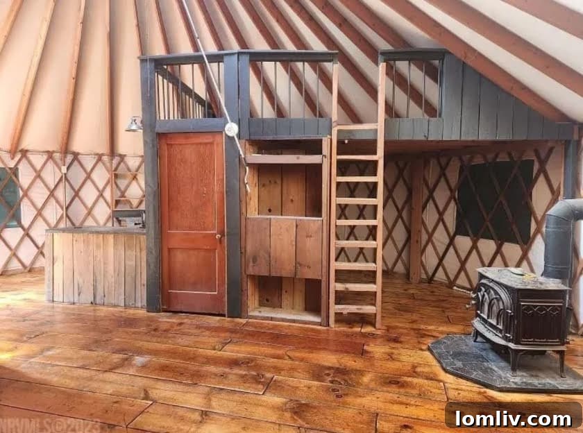 Yurt ceiling with radial patterns in Virginia