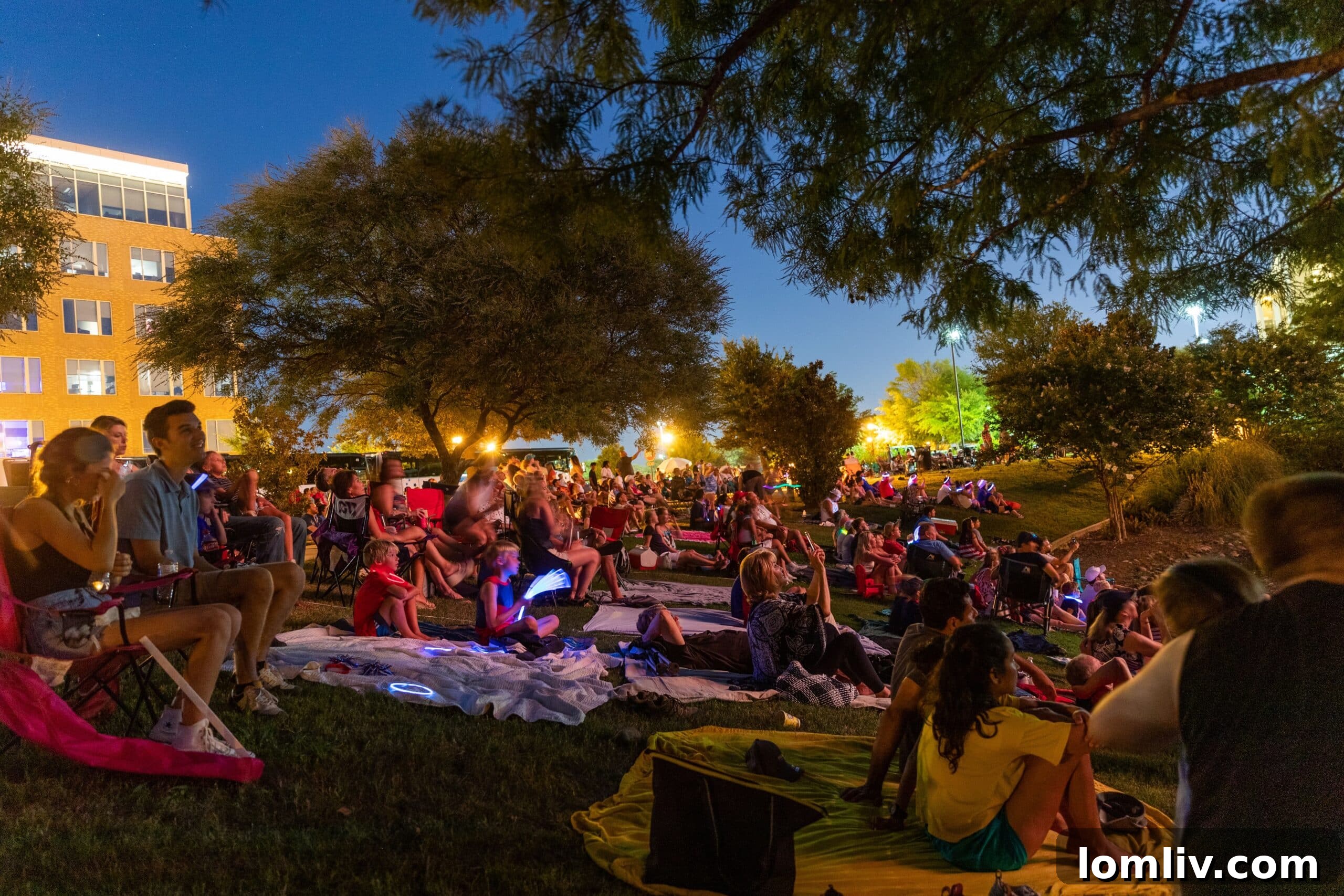 Crowd gathered at Southlake Town Square for Southlake Stars and Stripes fireworks