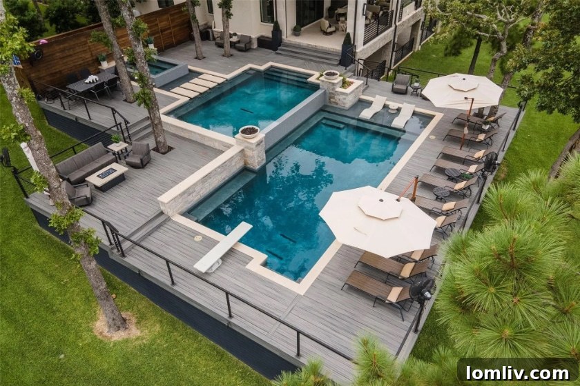 Three-tier Pool and Spa at Cedar Creek Lake