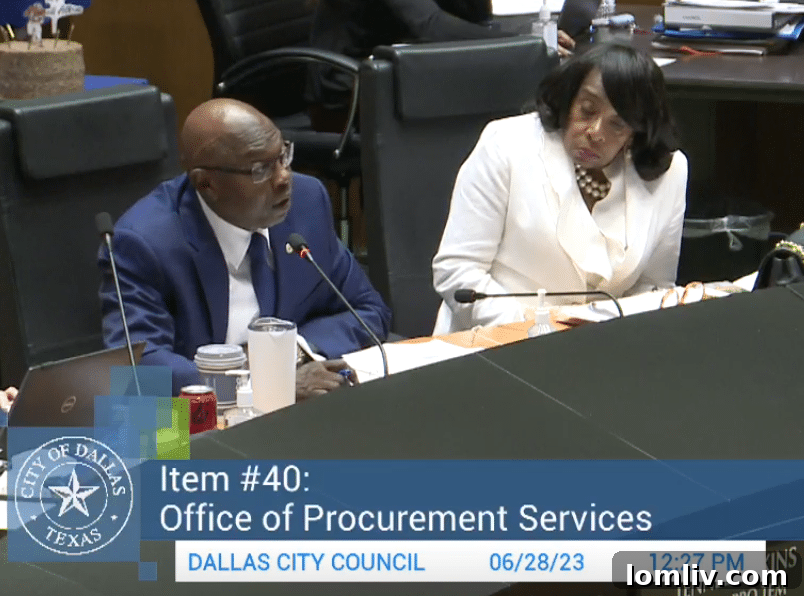 Mayor Pro Tem Tennell Atkins and Deputy Mayor Pro Tem Carolyn King Arnold engaging in council discussions.