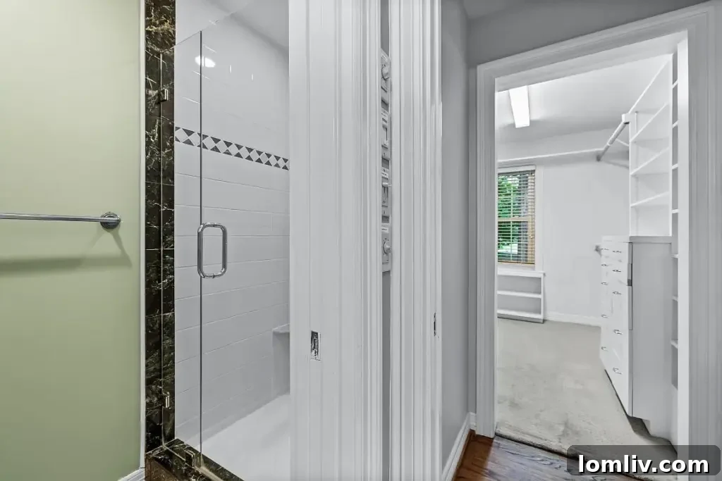 Luxurious soaking tub in the primary ensuite bathroom.
