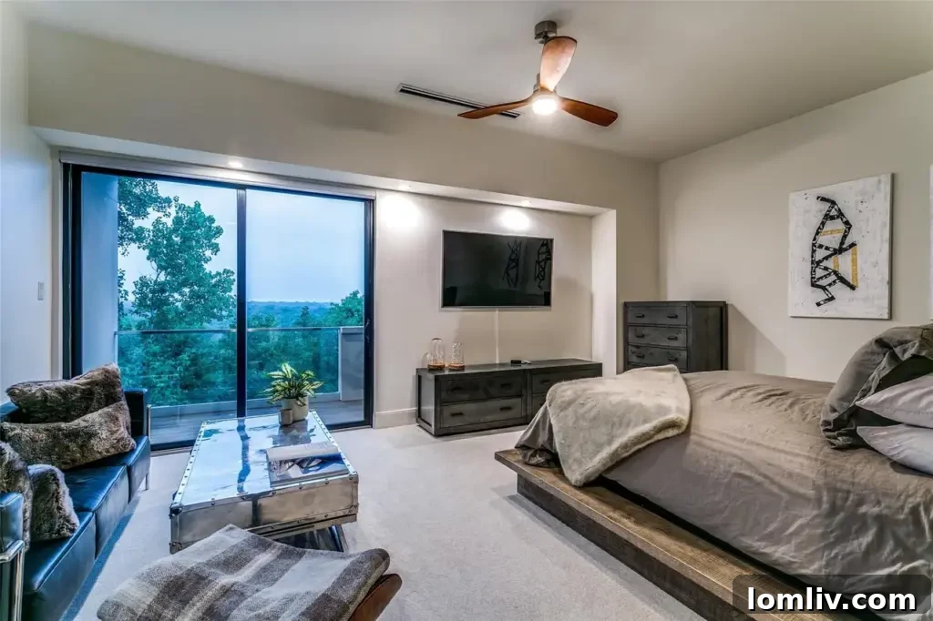 Bedroom with lake view