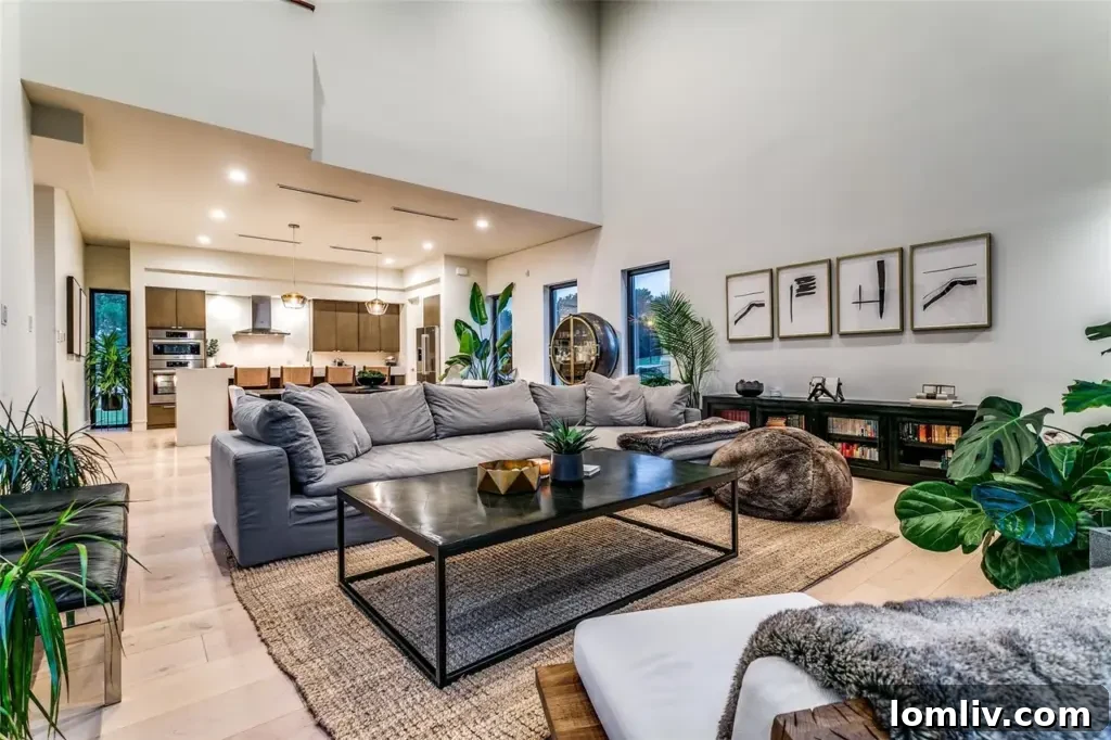 Elegant living area with fireplace