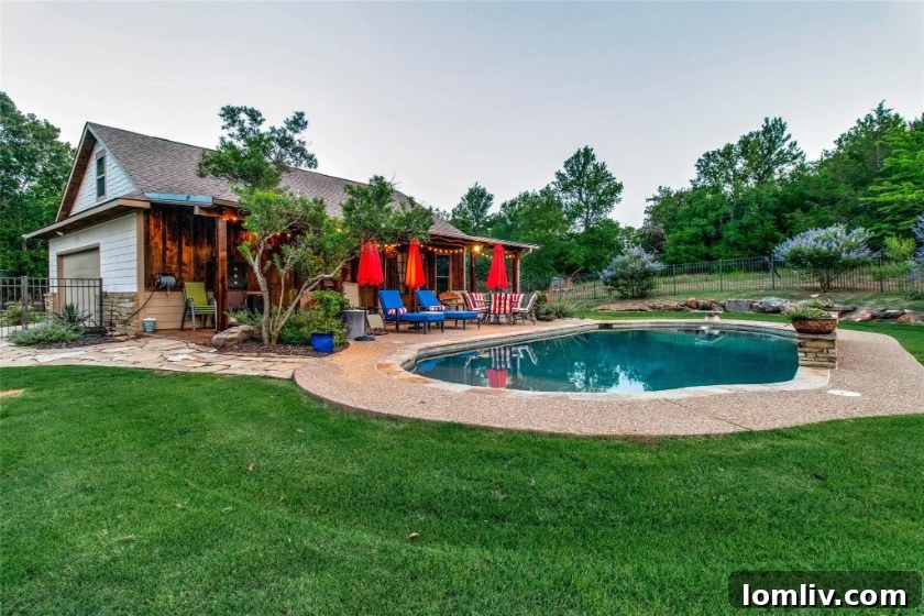Aerial view of the American traditional home and expansive yard