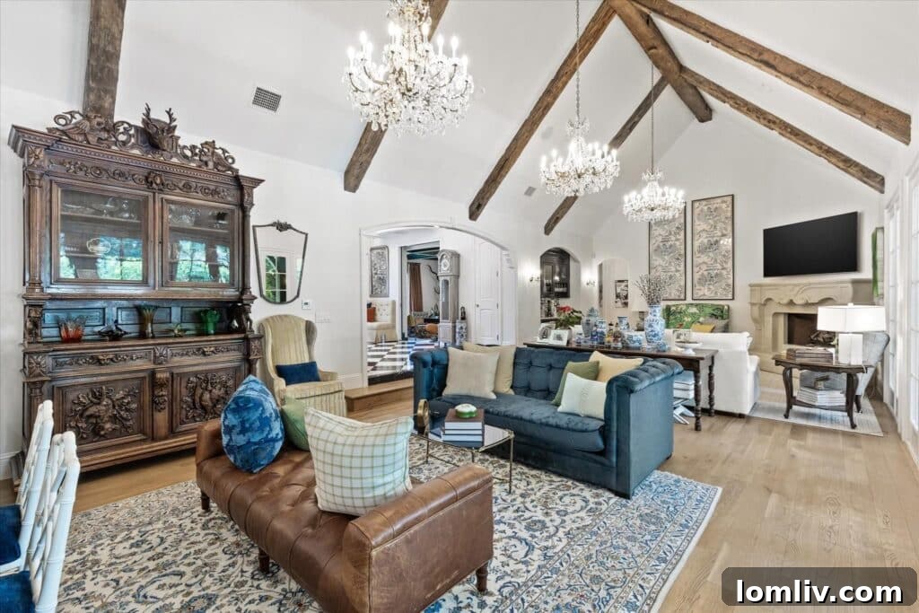 Elegant entrance of Fort Worth mansion