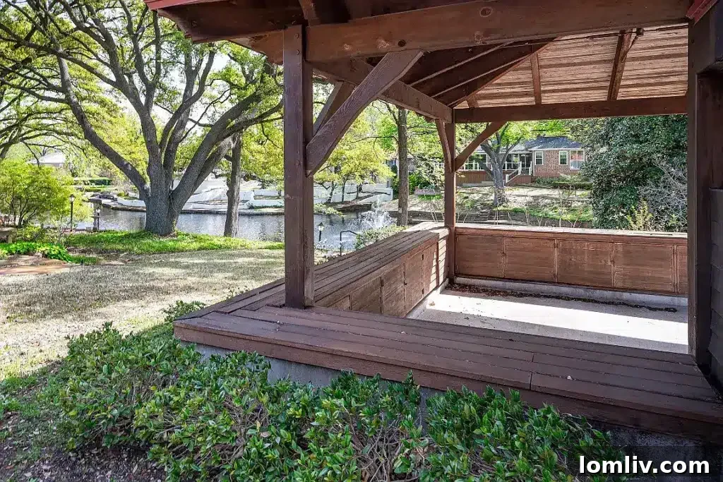 Lake view from a charming 1957 home in Dallas's Briar Creek Estates