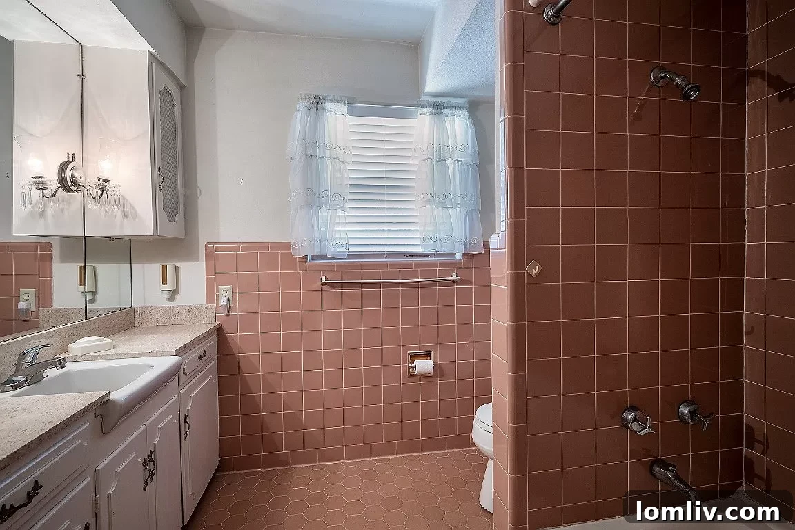 Bathroom with authentic retro tile design