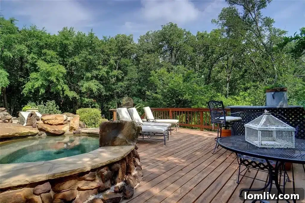 Beautiful landscaping around the pool area
