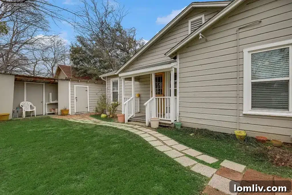 Charming backyard space with patio at 131 Milton Street, Old Town Lewisville