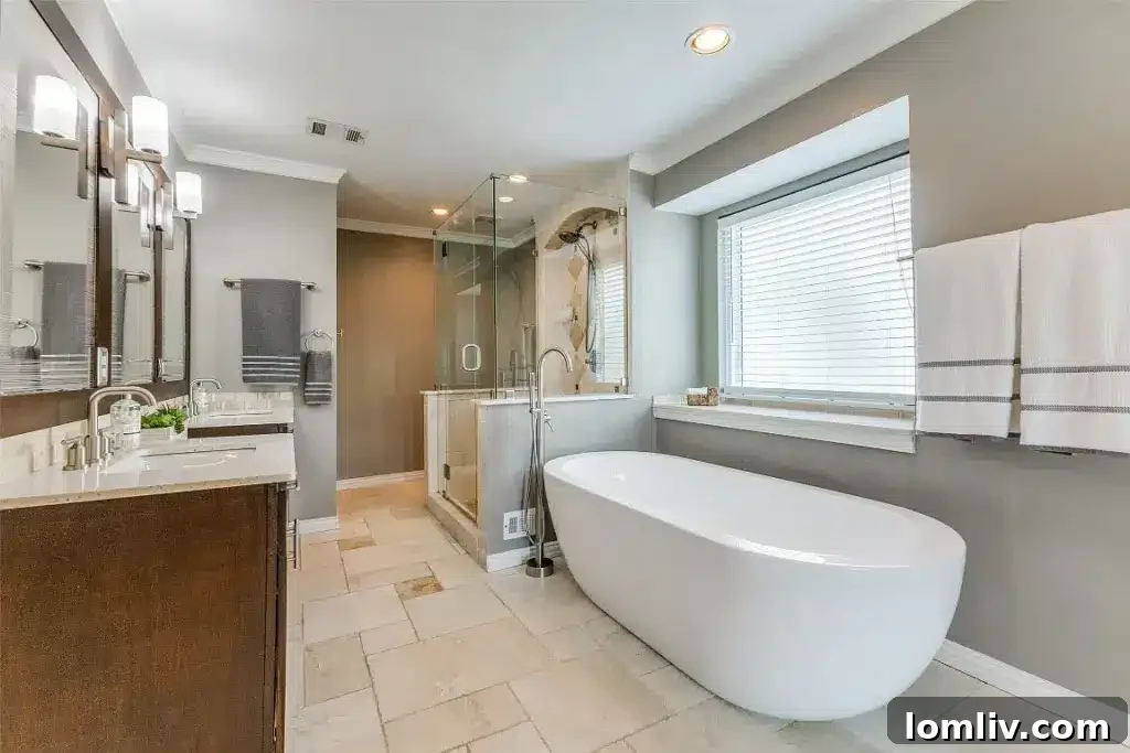 Beautifully renovated ensuite bathroom with contemporary fixtures at 1428 Ridgecreek Drive
